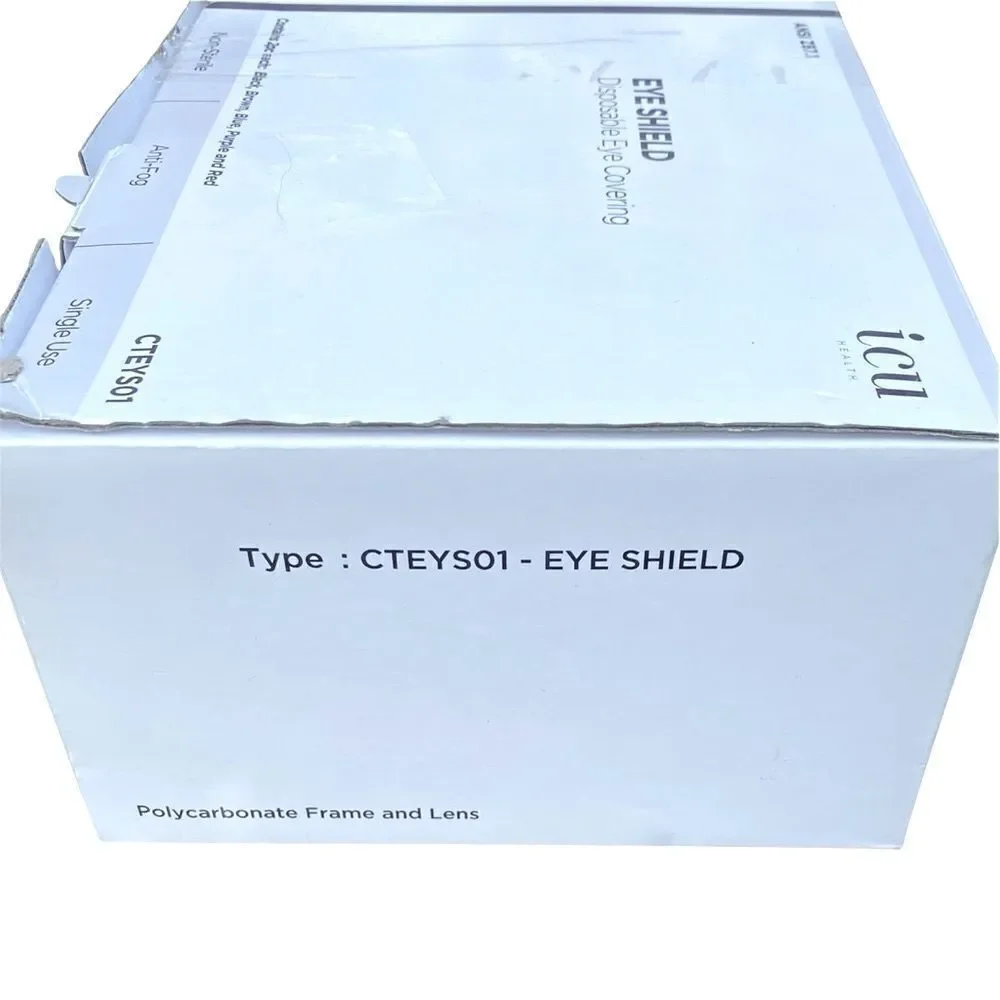 NIB New ICU Eye Shield Disposable Eye Covering/Safety 8 Total Anti Fog